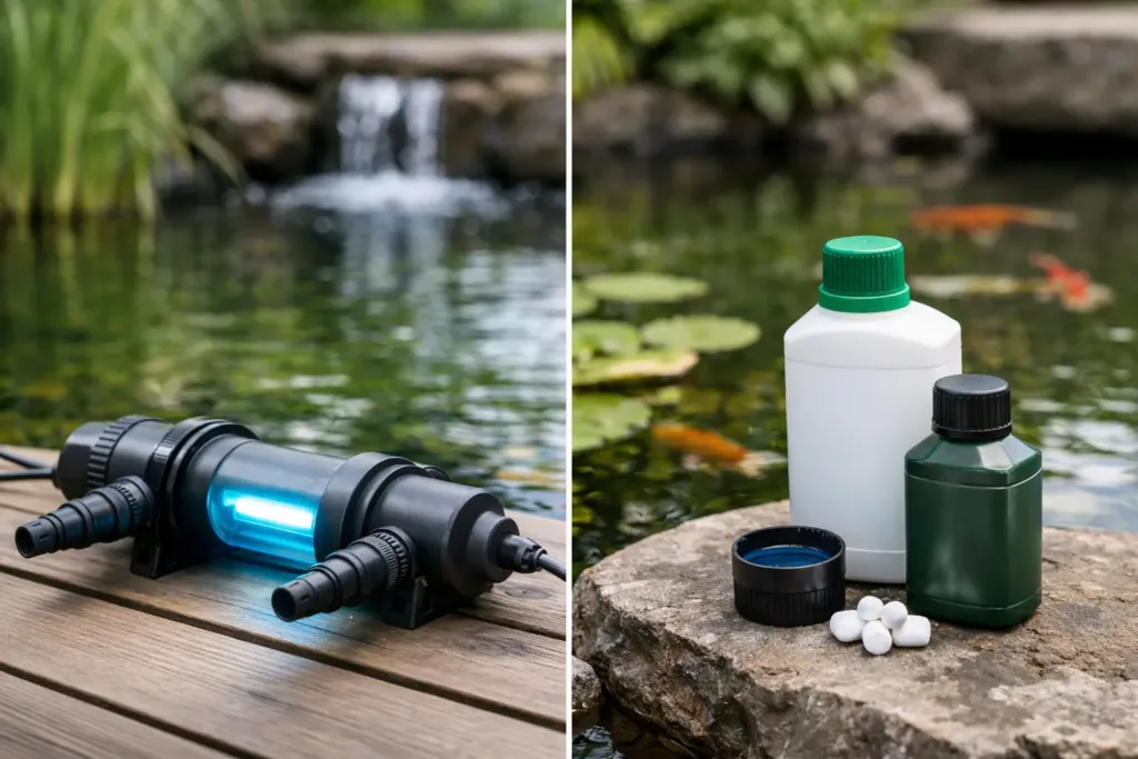 UV-lamp versus vijvermiddel: wat kies je?